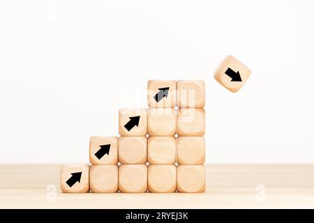 Il crollo del mercato azionario o il concetto di crisi dell'economia finanziaria. Foto Stock