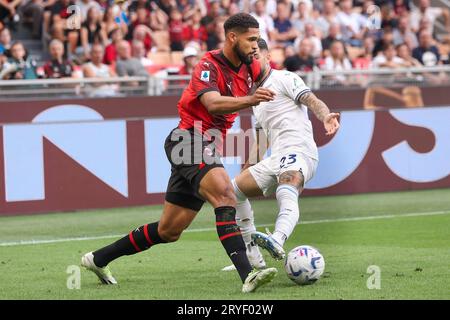 Milano, Italia. 30 settembre 2023. Italia, Milano, settembre 30 2023: Ruben Loftus Cheek (centrocampista AC Milan) dribbling in prima parte durante la partita di calcio AC MILAN vs SS LAZIO, giorno 7 serie A 2023-2024 San Siro Stadium (foto di Fabrizio Andrea Bertani/Pacific Press) crediti: Pacific Press Media Production Corp./Alamy Live News Foto Stock