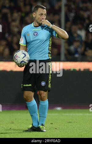 Salerno, Italia. 30 settembre 2023. Rosario Abisso arbitro in serie A tra US Salernitana 1919 vs FC Internazionale allo Stadio Arechi credito: Agenzia fotografica indipendente/Alamy Live News Foto Stock