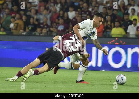 Salerno, Italia. 30 settembre 2023. Lautaro Martinez del FC Internazionale in serie A tra US Salernitana 1919 vs FC Internazionale allo Stadio Arechi credito: Agenzia fotografica indipendente/Alamy Live News Foto Stock