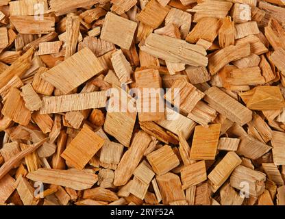 Patatine di ontano di latifoglie per il fumo di alimenti Foto Stock