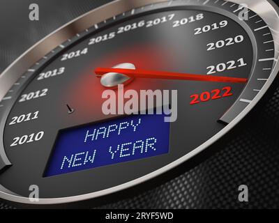 Tachimetro felice anno nuovo 2022 Foto Stock