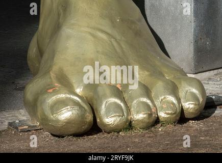 Camminare a piedi scalzi senza scarpe e calzini Foto Stock