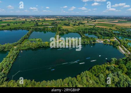 Il Fetzer visto dall'alto vicino a Gundelfingen nella valle del danubio svevo Foto Stock