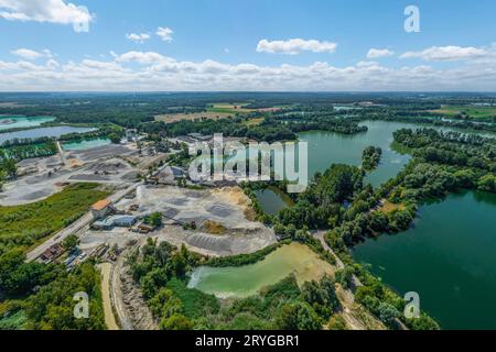 Il Fetzer visto dall'alto vicino a Gundelfingen nella valle del danubio svevo Foto Stock