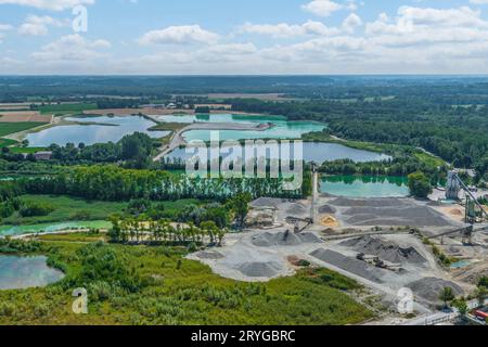 Il Fetzer visto dall'alto vicino a Gundelfingen nella valle del danubio svevo Foto Stock