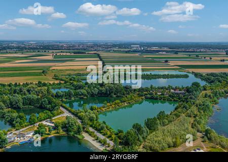 Il Fetzer visto dall'alto vicino a Gundelfingen nella valle del danubio svevo Foto Stock