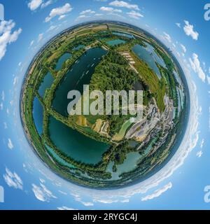 Il Fetzer visto dall'alto vicino a Gundelfingen nella valle del danubio svevo Foto Stock