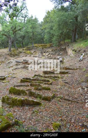 Necropoli dell'età del ferro di Los Castros de lastra. Valdegov’a.. Alava. Paesi baschi. Spagna. Foto Stock