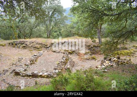 Necropoli dell'età del ferro di Los Castros de lastra. Valdegov’a.. Alava. Paesi baschi. Spagna. Foto Stock