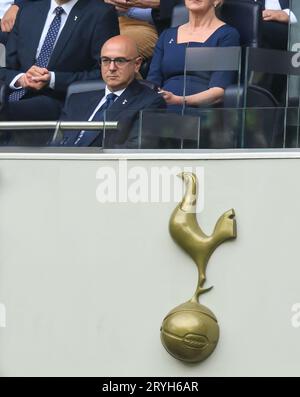 Londra, Regno Unito. 30 settembre 2023 - Tottenham Hotspur contro Liverpool - Premier League - Stadio Tottenham Hotspur. Il presidente di Tottenham Hotspur Daniel Levy credito immagine: Mark Pain / Alamy Live News Foto Stock