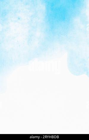 Acquerello blu su tela di carta bianca. Sfondo astratto dell'arte Foto Stock