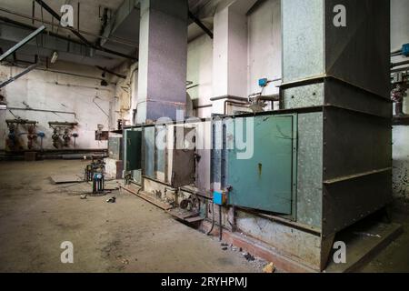 Dettagli di una vecchia fabbrica abbandonata Foto Stock