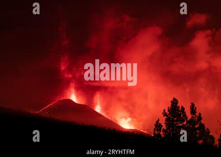 Eruzione del vulcano sull'isola di la Palma Foto Stock
