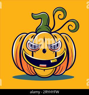 Un'illustrazione spettrale della zucca per i tuoi disegni a tema Halloween. Foto Stock