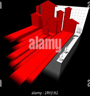 Diagramma con molti rising frecce di business Foto Stock