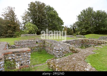 Bath house, Richborough Roman Fort, Ramsgate, Isola di Thanet, Kent, Inghilterra, Gran Bretagna, Regno Unito, Regno Unito, Europa Foto Stock