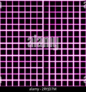 icona desktop brillante con griglia al neon, adesivo al neon, pattern senza cuciture con figura al neon, figura luminosa, figure geometriche al neon Foto Stock