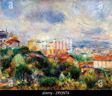 Vista da Montmartre (Vue de Montmartre) (1892) di Pierre-Auguste Renoir. Originale della Fondazione Barnes. Foto Stock