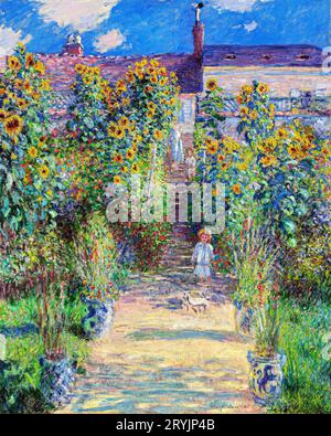 Il giardino dell'artista di Claude Monet a VÐ¹theuil (1881) Foto Stock