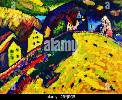 Case a Murnau dipinti ad alta risoluzione di Wassily Kandinsky. Foto Stock