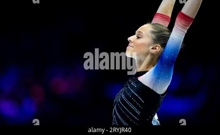 ANVERSA - Naomi Visser in azione durante le qualificazioni per i Campionati Mondiali di ginnastica Artistica. ANP IRIS VAN DEN BROEK Foto Stock