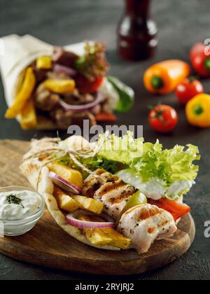 Gyros fast food greco Foto Stock