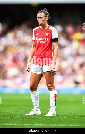 Londra domenica 1 ottobre 2023. Caitlin Foord (19 Arsenal) durante il Barclays fa Women's Super League match tra Arsenal e Liverpool all'Emirates Stadium di Londra domenica 1 ottobre 2023. (Foto: Kevin Hodgson | mi News) crediti: MI News & Sport /Alamy Live News Foto Stock