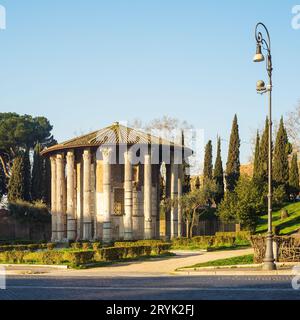 Foro Boario e tempio di Portuno acient punti di riferimento della città eterna di Roma Foto Stock