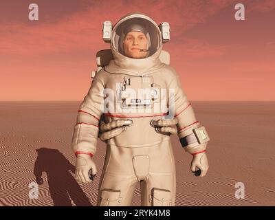 Astronaut on Mars Foto Stock