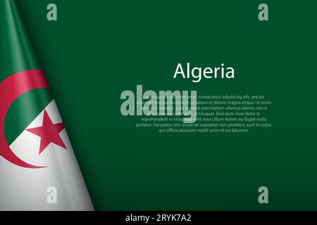 Bandiera nazionale 3d Algeria isolata sullo sfondo con copyspace Illustrazione Vettoriale