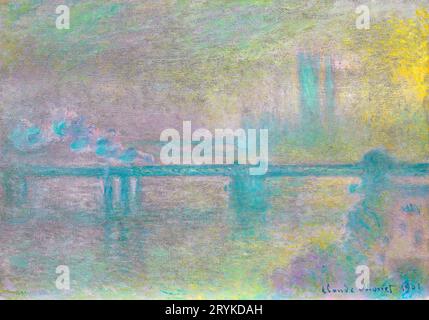 Charing Cross Bridge, Londra di Claude Monet. Originale dell'Art Institute di Chicago. Foto Stock