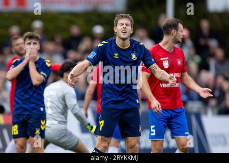 Hvidovre, Danimarca. 1 ottobre 2023. Nicolai Vallys (7) di Broendby SE visto durante il 3F Superliga match tra Hvidovre IF e Broendby IF alla Pro Ventilation Arena di Hvidovre. (Foto: Gonzales Photo/Alamy Live News Foto Stock