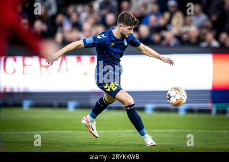 Hvidovre, Danimarca. 1 ottobre 2023. Marko Divkovic (24) di Broendby SE visto durante il 3F Superliga match tra Hvidovre IF e Broendby IF alla Pro Ventilation Arena di Hvidovre. (Foto: Gonzales Photo/Alamy Live News Foto Stock