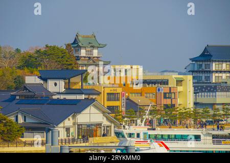 Il paesaggio urbano di Matsushima (tre viste in Giappone) Foto Stock