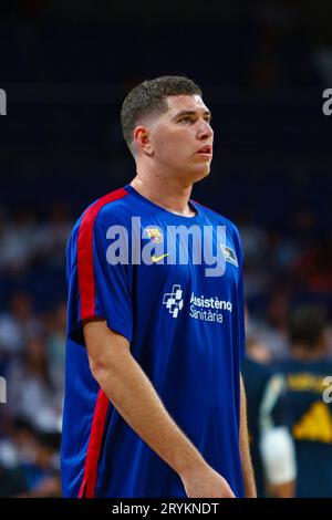 Madrid, Spagna. 1 ottobre 2023. 1 ottobre 2023; Wizink Center; Madrid; Spagna; Liga Endesa ACB; Real Madrid vs Barcellona; Joel Parra (Barcellona) credito: CORDON PRESS/Alamy Live News Foto Stock