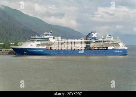 Nave da crociera Celebrity Millenium, Juneau, Alaska, USA Foto Stock