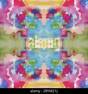 Sfondo acquerello astratto. Ripetizione senza cuciture. Fatto a mano. Foto Stock