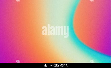 Arancione verde teal rosa astratto griny gradiente sfondo rumore texture effetto estate poster design Foto Stock