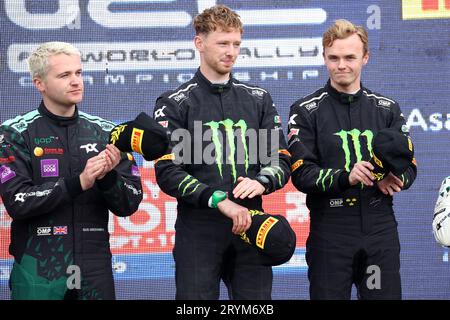 Los Angeles, Chili. 1 ottobre 2023. #22 Oliver SOLBERG (swe), Elliot EDMONSON (gbr), Skoda Fabia RS Rally2 RC2, podio, ritratto durante il Rally Cile 2023, undicesimo round del WRC World Rally Car Championship 2023, dal 28 settembre al 1 ottobre 2023 a Los Angeles, Cile - foto Sophie Graillon/DPPI Credit: DPPI Media/Alamy Live News Foto Stock