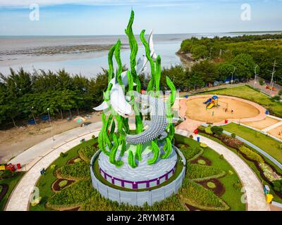 Surabaya, Indonesia - 07.19.2023: Monumento di Surabaya, famoso punto di riferimento della città a Giava Est, Indonesia Foto Stock