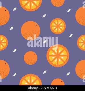 Pattern vettoriale senza interruzioni con arancione sullo sfondo. Illustrazione Vettoriale