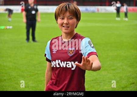 LONDRA, INGHILTERRA - 01 OTTOBRE: Honoka Hayashi. Womens Super League, prima partita della stagione tra West Ham Women contro Manchester City Women Foto Stock