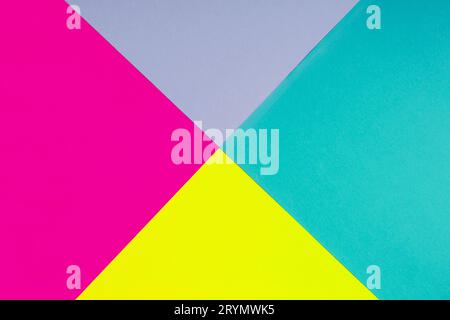 Sfondo geometrico astratto con colori neon luminosi Foto Stock