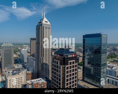 : 23 maggio Indianapolis Skyline Foto Stock