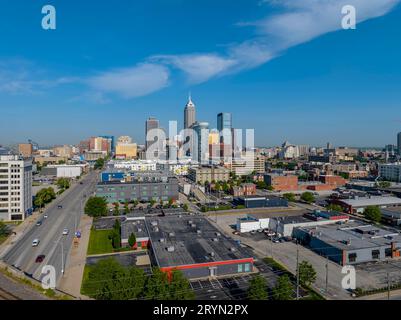 : 23 maggio Indianapolis Skyline Foto Stock