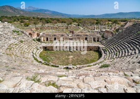 Teatro in Aphrodisias antica città, Aydin, Turchia. Foto Stock