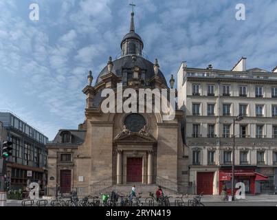 Tempio del Marais, chiamato anche Visitazione della Vergine Maria, costruito nella prima metà del XVII secolo, Rue Saint-Antoine, Parigi, Francia Foto Stock