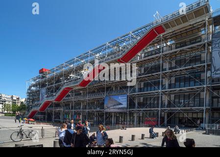 Centre Pompidou, centro artistico e culturale di stato, Parigi, Francia Foto Stock