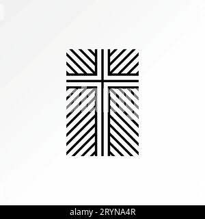 Logo design grafico astratto creativo, simbolo vettoriale di alta qualità, esclusivo motivo per vetrine Cross Church christian. Legato alla religione interiore Illustrazione Vettoriale